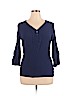 St. John's Bay 100% Rayon Blue 3/4 Sleeve Blouse Size XL - photo 1