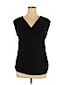 INC International Concepts Black Short Sleeve Top Size XL - photo 1