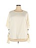 ELOQUII Ivory Short Sleeve Blouse Size 18 - photo 1