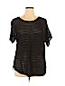 Catherines 100% Acrylic Black Short Sleeve Top Size 0X - photo 1