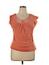 Sunny Leigh 100% Silk Orange Short Sleeve Silk Top Size XL - photo 1