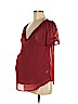 Daniel Rainn for A Pea in the Pod 100% Polyester Burgundy Short Sleeve Blouse Size M - photo 1