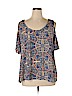 W5 100% Polyester Blue Short Sleeve Blouse Size XL - photo 1