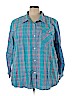 CW Classics Blue 3/4 Sleeve Button-Down Shirt Size 4X - photo 1