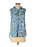 H&M 100% Polyester Blue Sleeveless Blouse Size 4 - photo 1