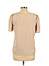 H&M 100% Polyester Tan Short Sleeve Blouse Size 10 - photo 2