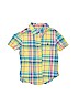 Ralph Lauren 100% Polyester Plaid Yellow Short Sleeve Button-Down Shirt 18-24 MO / 24 MO - photo 1