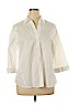 Foxcroft 100% Cotton White 3/4 Sleeve Button-Down Shirt Size XL - photo 1
