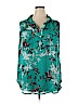 Liz Claiborne 100% Polyester Teal Sleeveless Button-Down Shirt Size 2X - photo 1