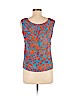 St. John 100% Silk Blue Sleeveless Silk Top Size 2 - photo 2