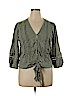 Abercrombie & Fitch 100% Rayon Green 3/4 Sleeve Blouse Size XL - photo 1