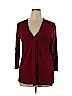 Cable & Gauge Burgundy 3/4 Sleeve Top Size XL - photo 1
