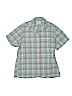 Calvin Klein 100% Cotton Blue Short Sleeve Button-Down Shirt Size 11 - photo 1