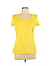 Lafayette 148 New York 100% Cotton Yellow Short Sleeve Top Size L - photo 1