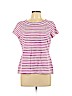 Lafayette 148 New York 100% Cotton Purple Short Sleeve Top Size L - photo 1