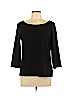 Eileen Fisher 100% Cotton Black 3/4 Sleeve Top Size L - photo 1