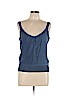DKNY 100% Tussah Silk Blue Sleeveless Blouse Size L - photo 1