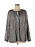 Ann Taylor LOFT Blue Long Sleeve Blouse Size XL - photo 1