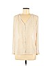 H&M 100% Polyester Tan Long Sleeve Blouse Size 8 - photo 1