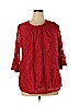 Liz Claiborne Career Red 3/4 Sleeve Blouse Size 0X - photo 1