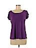 Eileen Fisher 100% Silk Purple Short Sleeve Silk Top Size M - photo 1
