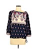 Lucky Brand 100% Rayon Blue 3/4 Sleeve Blouse Size M - photo 1