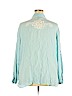 Bob Mackie 100% Silk Blue 3/4 Sleeve Silk Top Size 3X - photo 2