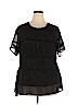 City Chic 100% Polyester Black Short Sleeve Blouse Size 18 - photo 1
