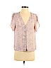 H&M 100% Polyester Pink Short Sleeve Blouse Size 8 - photo 1