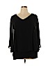 Joseph A. 100% Polyester Black 3/4 Sleeve Blouse Size XL - photo 1