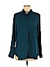 Mossimo 100% Polyester Teal Long Sleeve Blouse Size M - photo 1