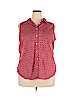 St. John's Bay 100% Cotton Red Sleeveless Button-Down Shirt Size 2X - photo 1