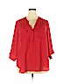 Torrid 100% Polyester Red 3/4 Sleeve Blouse Size 2X Plus (2) - photo 1
