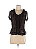 Tocca 100% Silk Brown Short Sleeve Silk Top Size 10 - photo 1