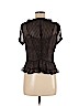Tocca 100% Silk Brown Short Sleeve Silk Top Size 10 - photo 2
