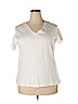 Woman Within 100% Cotton White Short Sleeve T-Shirt Size 18 (L) - photo 1