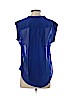 BCBGMAXAZRIA 100% Silk Blue Short Sleeve Silk Top Size S - photo 2