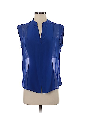 BCBGMAXAZRIA Short Sleeve Silk Top (view 1)