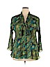 Allison Taylor 100% Polyester Green 3/4 Sleeve Blouse Size 2X - photo 1