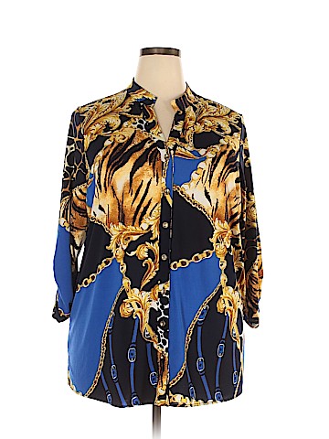 Susan Graver 3/4 Sleeve Button-Down Shirt (view 1)