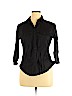 Hester & Orchard Black 3/4 Sleeve Button-Down Shirt Size XL - photo 1