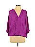 Joie 100% Silk Purple 3/4 Sleeve Silk Top Size L - photo 1