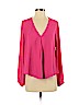 Lush 100% Polyester Pink Long Sleeve Blouse Size S - photo 1