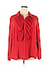 ELOQUII 100% Polyester Red Long Sleeve Blouse Size 22 - photo 1