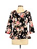 Assorted Brands Black 3/4 Sleeve Top Size 1X - photo 1