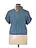 Thread & Supply 100% Lyocell Blue Short Sleeve Blouse Size XL - photo 2