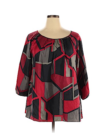 AK Anne Klein 3/4 Sleeve Silk Top (view 1)