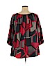 AK Anne Klein 100% Silk Red 3/4 Sleeve Silk Top Size 1X - photo 2