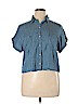 Thread & Supply 100% Lyocell Blue Short Sleeve Blouse Size XL - photo 1