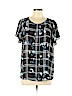 Worthington 100% Polyester Black Short Sleeve Blouse Size XXL (petite) - photo 1
